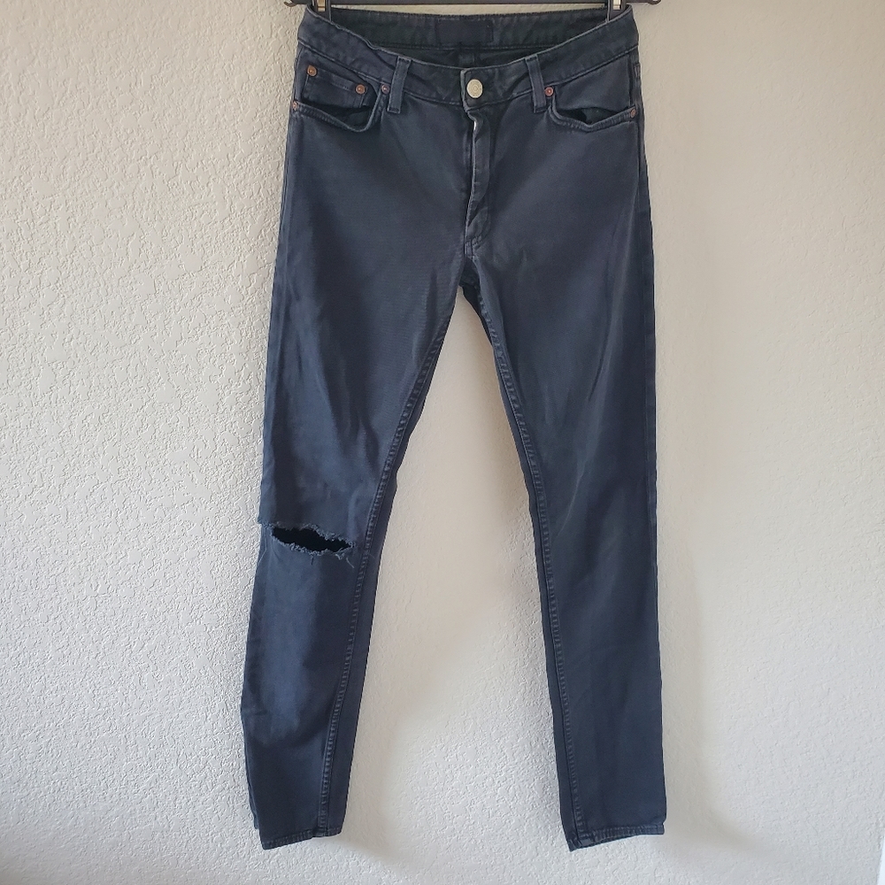 Acne DIY vintage black mid rise skinny jeans